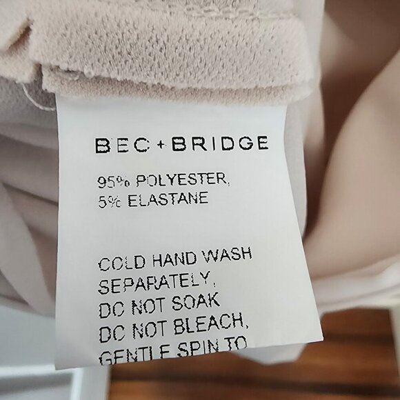 Bec + Bridge Size 8 Dominique Asym Dress Vanilla Bean Midi Slit NWT Excellent - Picture 5 of 8